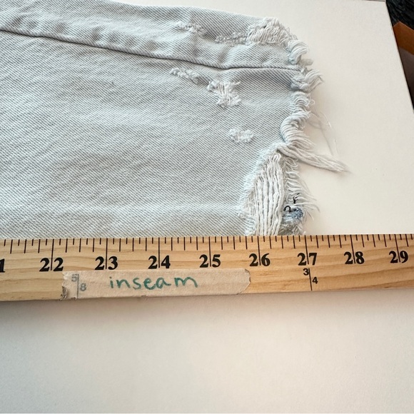 Levis Jeans Womens 29 Light Blue Skinny Button Fly Premium Distressed Skinny 501 - Picture 8 of 16